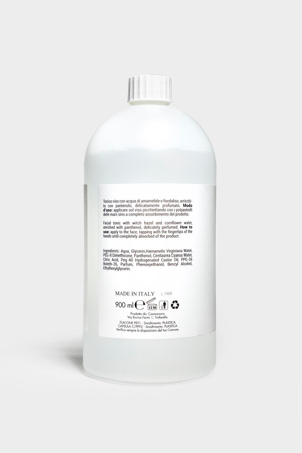 TONICO VISO all'Amamelide e Fiordaliso - RICARICA - 900 ml