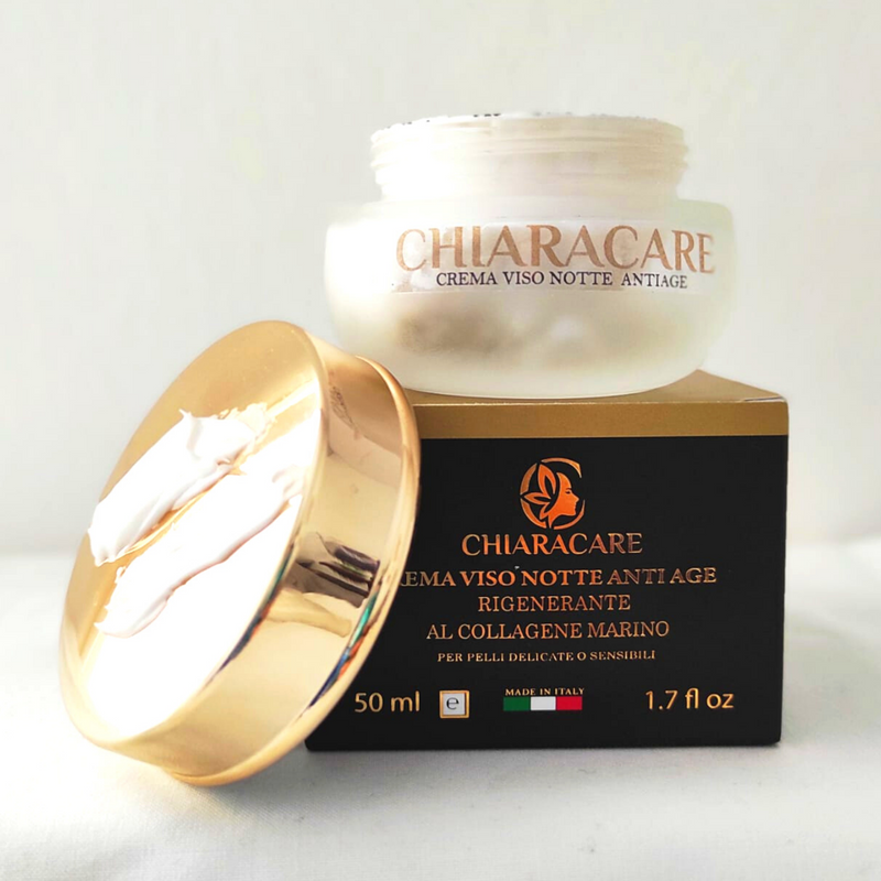 Tra le nostre creme antirughe consigliamo un trattamento notte a base di collagene.